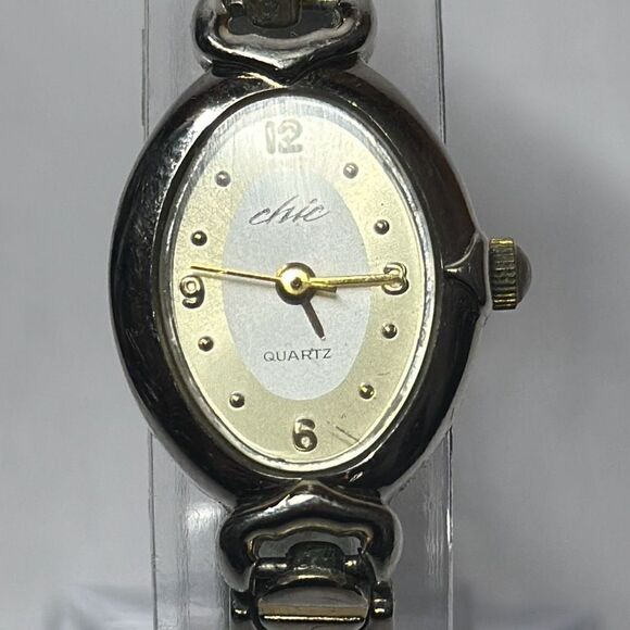 Vintage CHIC Ladies Gold Silver Stainless Steel Watch CH312 LOOK - Picture 4 of 11